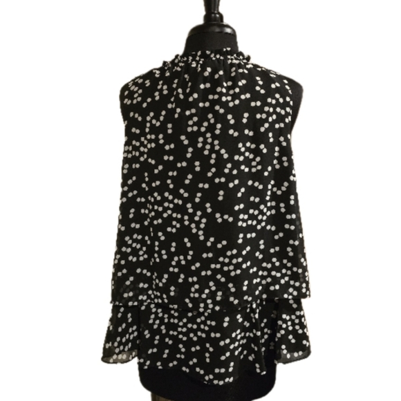 NWT Nine West Sleeveless Black & White Polka-dot Top Size Large - Picture 5 of 8